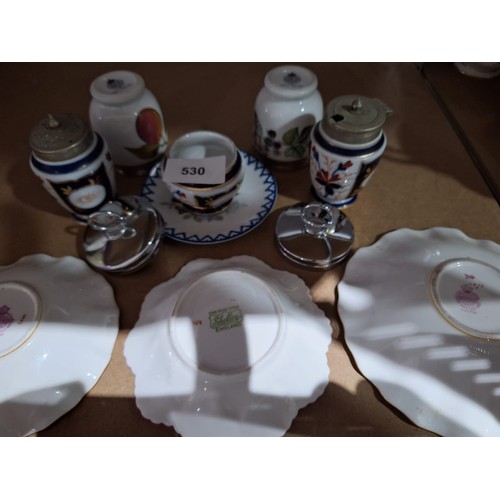 530 - Royal Worcester Egg Codlers, Antique Cruet Set, Shelley and Minton Tray/Dishes x2 and 1 Other