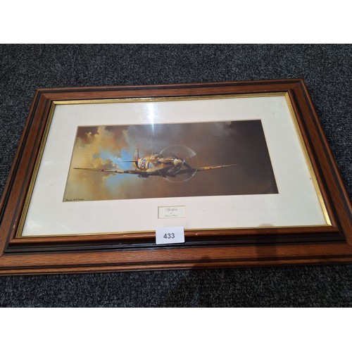 433 - Framed Spitfire Picture By Barrie Clarke