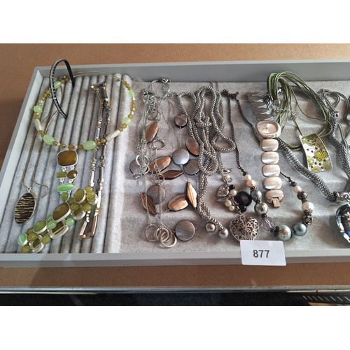 877 - Huge Tray Of Fashion and Vintage Jewellery To Include Watches, Necklaces and Bracelets