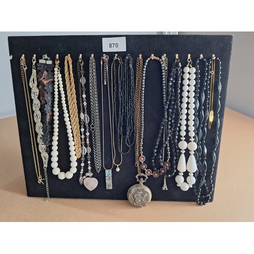 870 - Stand of F+V jewellery inc. x17 necklaces