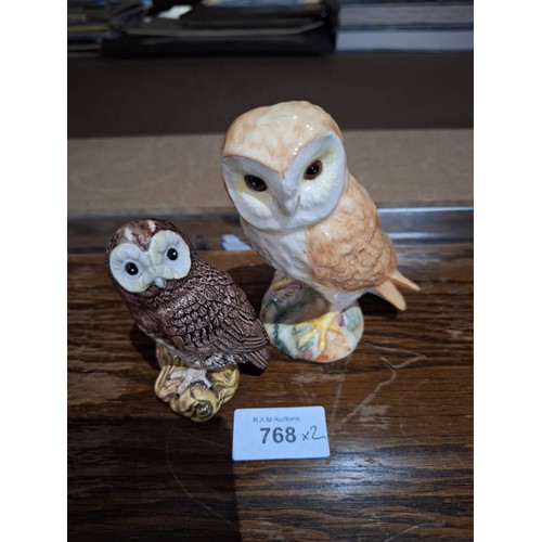 768 - Beswick owl x 2 5” 4” good condition