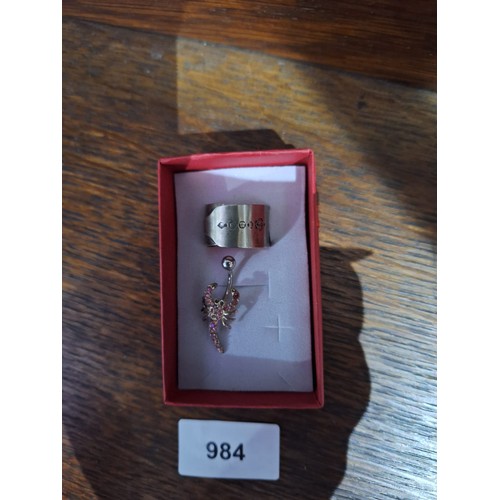 984 - Boxed 925 Belly Ring and Marked Silver Ring