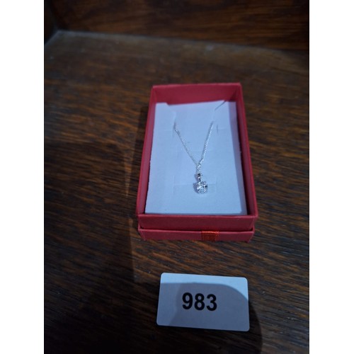 983 - Boxed 925 Chain and Stoned Pendant