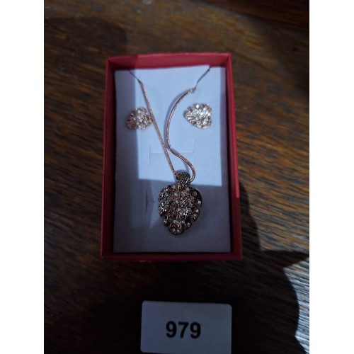 979 - Boxed Danish Pilgrim Necklace and Earrings Set