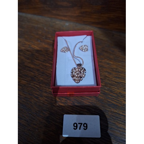 979 - Boxed Danish Pilgrim Necklace and Earrings Set