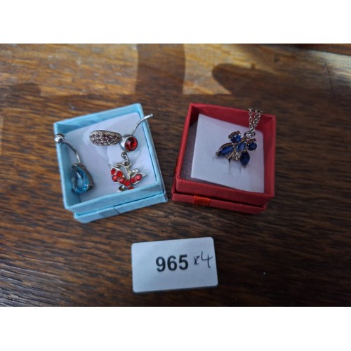 965 - 925 Silver Belly Button Rings x4