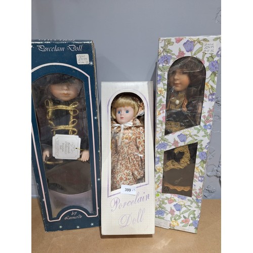 399 - Vintage Dolls x3 All New In The Boxes With Certificates Etc.