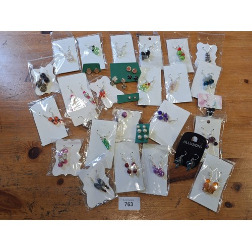 763 - Selection of 30+ new on cards F+V earrings