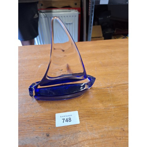 748 - Murano style art glass sail boat