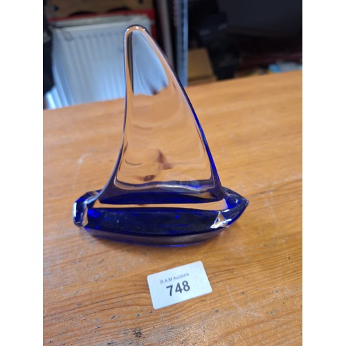 748 - Murano style art glass sail boat