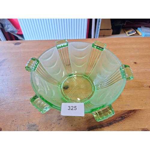 325 - Vintage Green Glass Hermanova Hut Ashtray