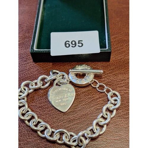 695 - Presented as Tiffany +Co bracelet has marks