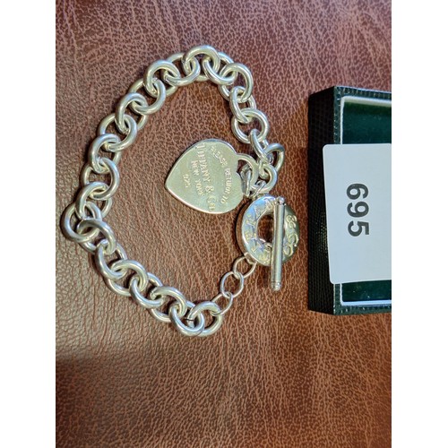 695 - Presented as Tiffany +Co bracelet has marks