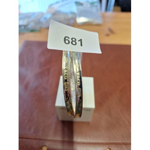 681 - Presented as Tiffany bangle with marks both sides