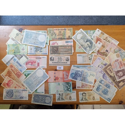 659 - Various banknotes x40+ all sorts