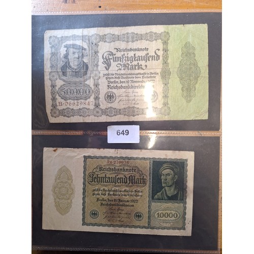 649 - Rare German Banknotes x6 from 1920's - 1930's