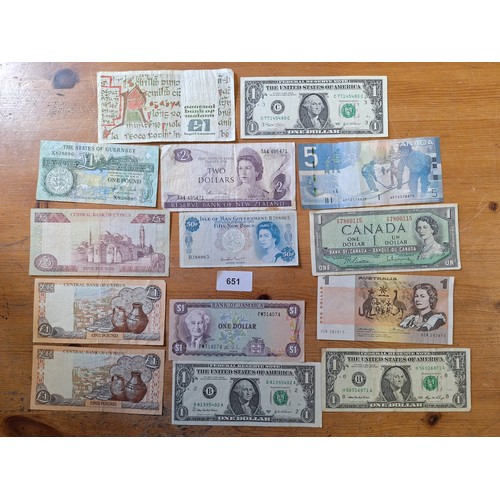 651 - Various Banknotes x 14