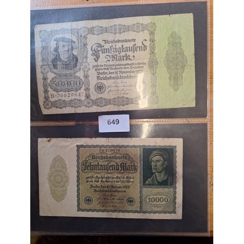 649 - Rare German Banknotes x6 from 1920's - 1930's