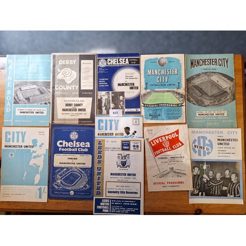 637 - Collectible MUFC vintage programmes x11 from 1950s 60s various 70s mostly Man City away