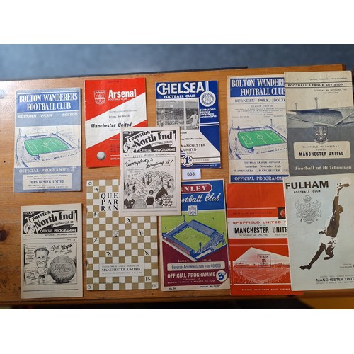 638 - Collectible MUFC vintage programmes x 11 from 50s 60s various 70s