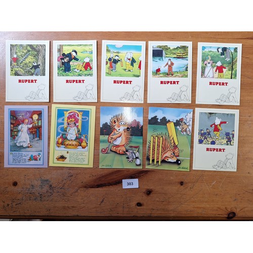 303 - Collectable Post Cards x20 To Include Rupert, Noddy Etc.