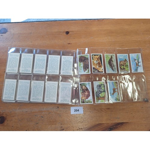 204 - Full Set Of 1937 Wild Animal Cards By Gallaher