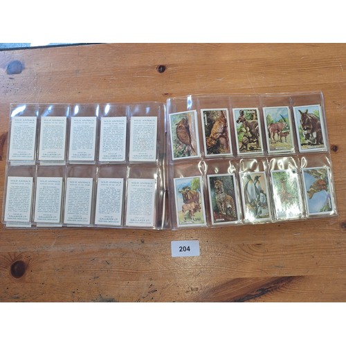 204 - Full Set Of 1937 Wild Animal Cards By Gallaher