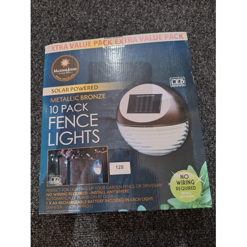 128 - 10 Pack Of Solar Powered Fence Lights