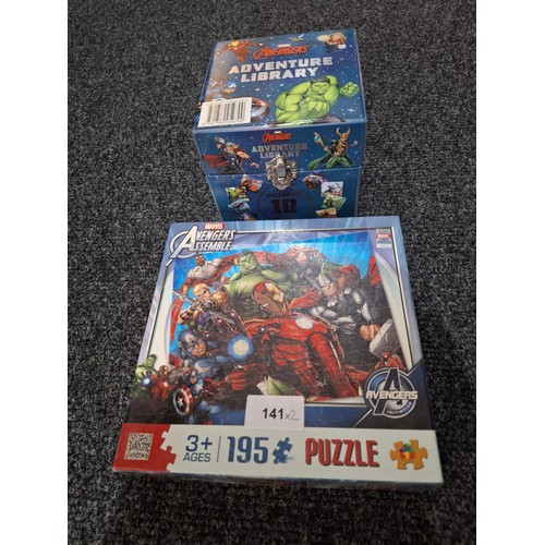 141 - Avengers 3D Puzzle and an Avengers 10 Book Library