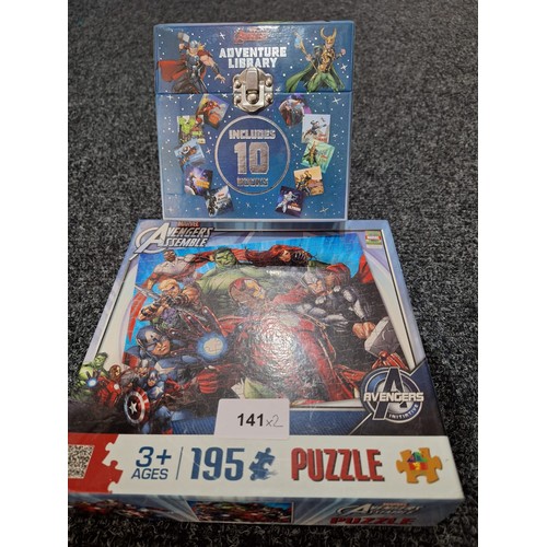 141 - Avengers 3D Puzzle and an Avengers 10 Book Library