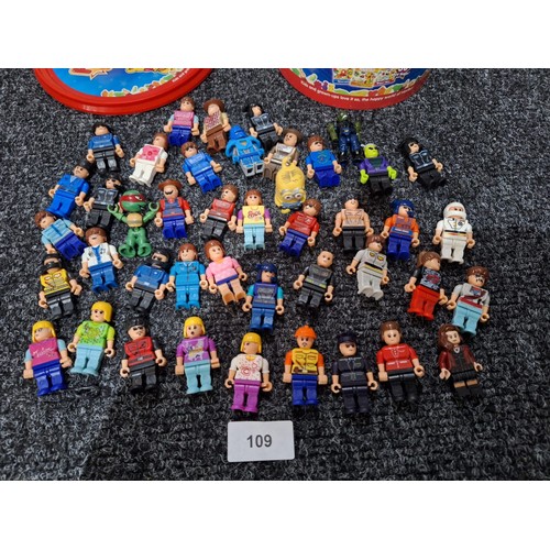 109 - Assortment Of 40+ Lego Figures In a Box