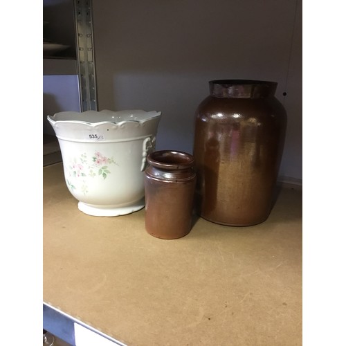 535 - Vintage Stoneware Jug and Planter