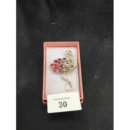 30 - Ladies Colourful Stork Brooch