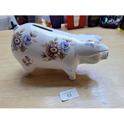 53 - Vintage Floral Piggy Bank