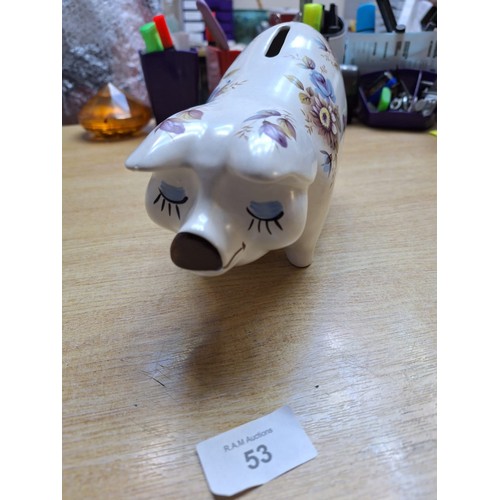 53 - Vintage Floral Piggy Bank