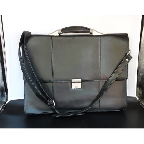 57 - Black Briefcase with Shoulder Strap