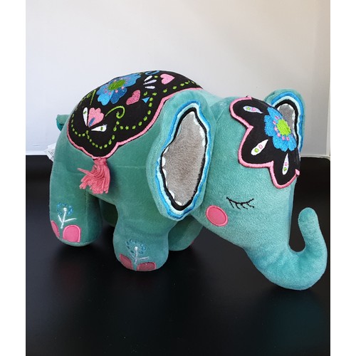 60 - Embroidered Elephant Cushion