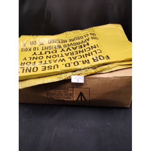 2 - Box of 250 Heavy Duty Medical Bin Bags