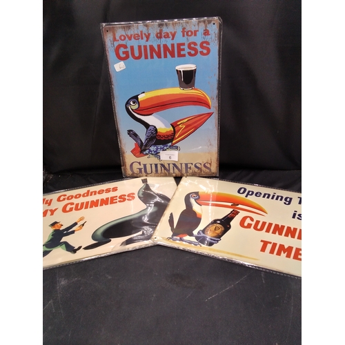 6 - Metal Guinness Signs x3