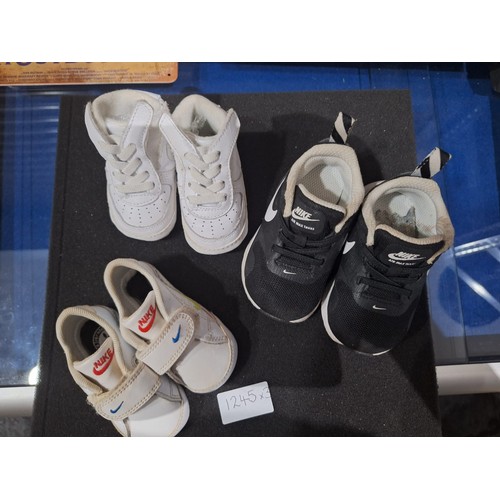 1245 - Babies Nike Trainers x3 To Include Size 1, Size 0.5 and Size 3.5