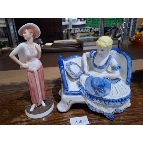 430 - Victorian Seated Lady Figure and a Boxed Diana