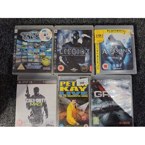 590 - PS3 Games x5 To Include Call Of Duty, Grid 4 Etc