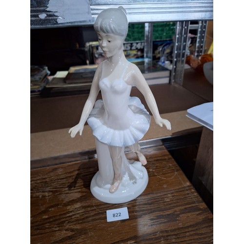 822 - Spanish Porcelain Ballerina Figure 12” With Marks to the Base