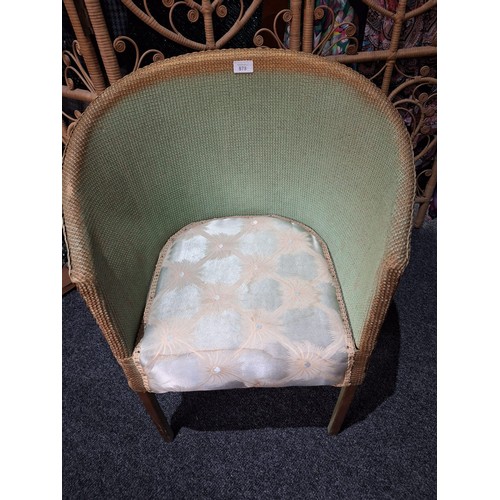 878 - Lloyd Loom Chair With a Fabric Base