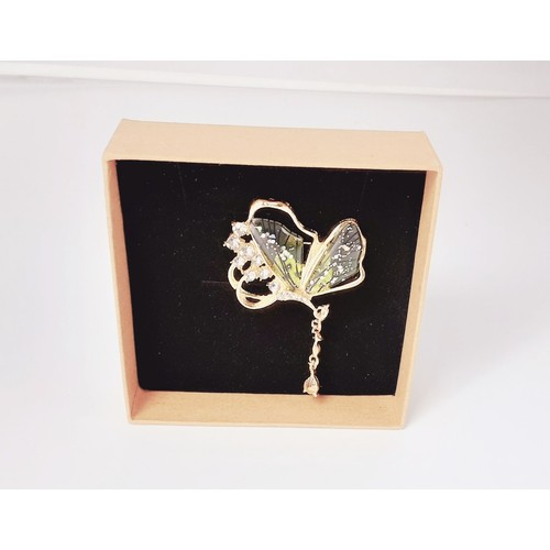 922 - Crystal Butterfly Brooch