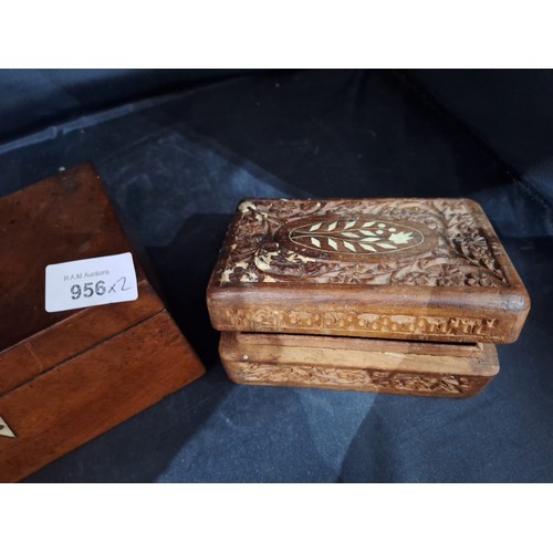 956 - Vintage Tea Caddy and an Inlaid Box