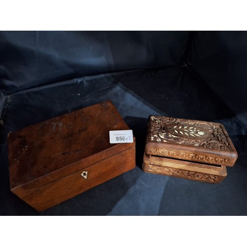 956 - Vintage Tea Caddy and an Inlaid Box