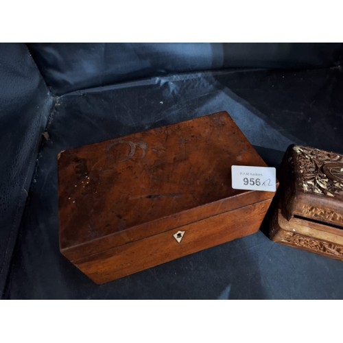 956 - Vintage Tea Caddy and an Inlaid Box