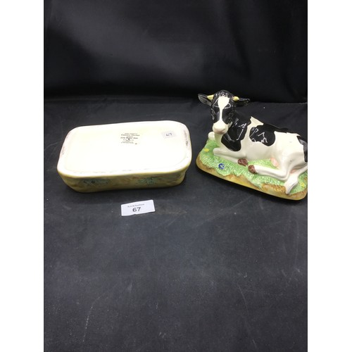 67 - James Harriet’s Country Kitchen Cow Butter Dish