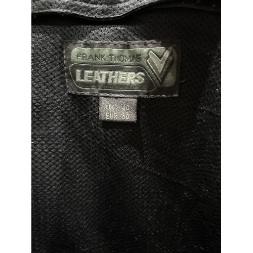 687 - Frank Thomas Leather Bikers Jacket Size 40